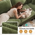 thumbnail image 6 of BedLuxury 112" Large Modular Sectional Sofa with 2 Movable Storage Ottoman, Cloud Couch Seats 6, Modern Living Room Furniture, Chenille Green, 6 of 11