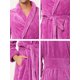 thumbnail image 5 of Albornoz de franela para hombre, color sólido, ropa de dormir, manga larga, kimono, chal de felpa Rosa roja M Unique Bargains Pijama, 5 of 5
