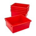 thumbnail image 2 of Storex Deep Storage Tray with Lid, Letter Size, 10 x 13 x 5 Inches, Red, 5-Pack, 2 of 5
