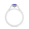 thumbnail image 3 of Natural Pear Shaped Tanzanite Halo Engagement Ring with Moissanite in White Gold Plated/ 925 Sterling Silver| Teardrop December Birthstone, Birthday, Anniversary, Wedding Jewelry, Ring Size 6, 3 of 4