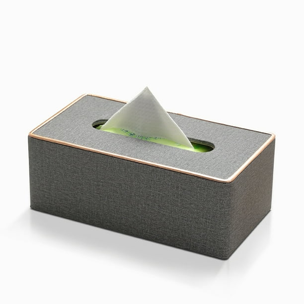 ShenMo Couverture de boîte à mouchoirs, support de boîte à mouchoirs en  cuir rectangulaire Kleenex Box couvre pour la maison/bureau/décoration de  voiture 9.4*25*13.8CM gris 