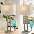 thumbnail image 4 of JONATHAN Y Sabrina 28.5" Vintage Industrial Iron LED Table Lamp with Pull-Chain and USB Charging Port, Nickel (Set of 2), JYL1126B-SET2, 4 of 10