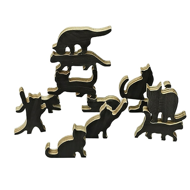 24Pcs Wooden Cat Pile Set Wooden Stacking Game Floor Game for Kids 