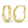 thumbnail image 2 of Lancharmed Gold Plated Earrings for Womens,Irregular Geometric Circles Earring Valentines Gifts, 2 of 7