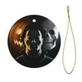 thumbnail image 2 of Horror Halloween Michael Myers Christmas Tree Hanging Ornaments Ceramic Round Xmas Ornaments Decorations Souvenirs Gift For Home Office Car, 2 of 7