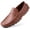 Luggage Brown, variant on Mens Black Comfort Square Toe Slip On Loafers 13