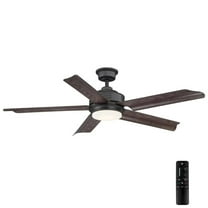 Hansfield 56 in. Indoor/Outdoor Wet Rated Natural Iron Ceiling Fan with Integrated LED and Remote Control Included