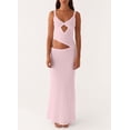 thumbnail image 2 of Vestido largo YOENAESGI para mujer Y2K con tirantes finos y malla rosa, 2 of 5