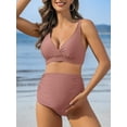 thumbnail image 4 of Attraco High Waisted Maternity Swimsuit Shoulder Straps Bikini Set Deep V Neck Pregnancy Bathing Suits Push Up Two Piece Swimwear, 4 of 5