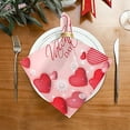 thumbnail image 2 of Dreamtimes Valentine's Day Love Heart Cloth Napkins Set of 4, Oversized Washable Reusable Polyester Dinner Table Napkins for Family, Restaurant, Party Decor, 20"x 20", 2 of 7