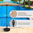 thumbnail image 2 of Sombrilla para patio exterior HealSmart de 9 pies con inclinación y manivela, color canela, 2 of 7