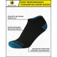 thumbnail image 5 of Body Glove Cushion Athletic No Show Ankle Socks Boy's S, Black (10 Pack), 5 of 7