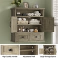 thumbnail image 3 of NEGYLIM Wall-Mounted Bathroom Cabinet with Barn Doors, Adjustable Shelf, 2 Drawers, Rustic Modern Style Storage Organizer for Toilet, Bathroom, Laundry Room, Black, 3 of 11