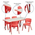 thumbnail image 4 of Flash Furniture Emmy Adjustable Classroom Activity Table with 4 Chairs, 23.625"W x 47.25"L, Red, 4 of 7