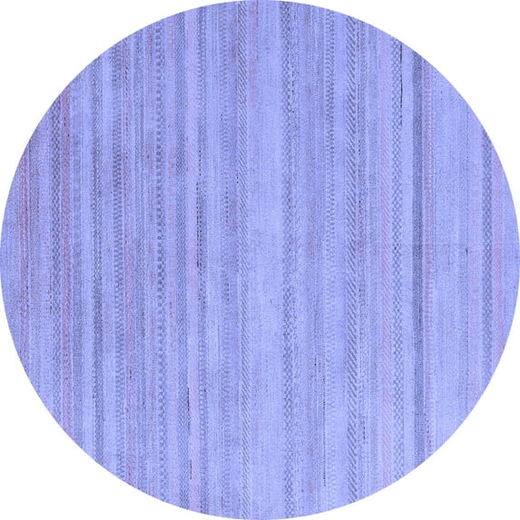 Ahgly Company Indoor Round Solid Blue Modern Area Rugs, 6' Round