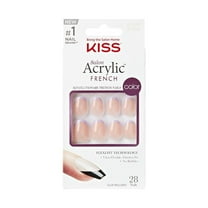 KISS Salon Acrylic French Color Press-On Nails, ‘Like Me’, Purple, Short Oval, 31 Ct.