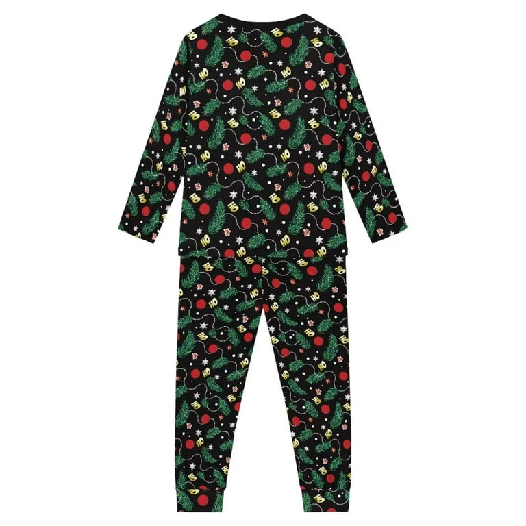 Renewold Pajamas Top & Pants Bottom Set of 2 Music Note Xmas Ball Thermal  Nightwear Loose Fitting Indoor Daily Wear Christmas Scoop Neck Sleepwear