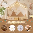 thumbnail image 6 of MODERNLUXE Twin Size Montessori Floor Bed with Canopy,House Bed Frame with High Railings and Roof,Wood Tent Bed for Teens Girls & Boys,Natural, 6 of 11