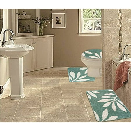 WPM 3 Piece Multi Color Bath Mat Set-bathroom Mat Contour ...