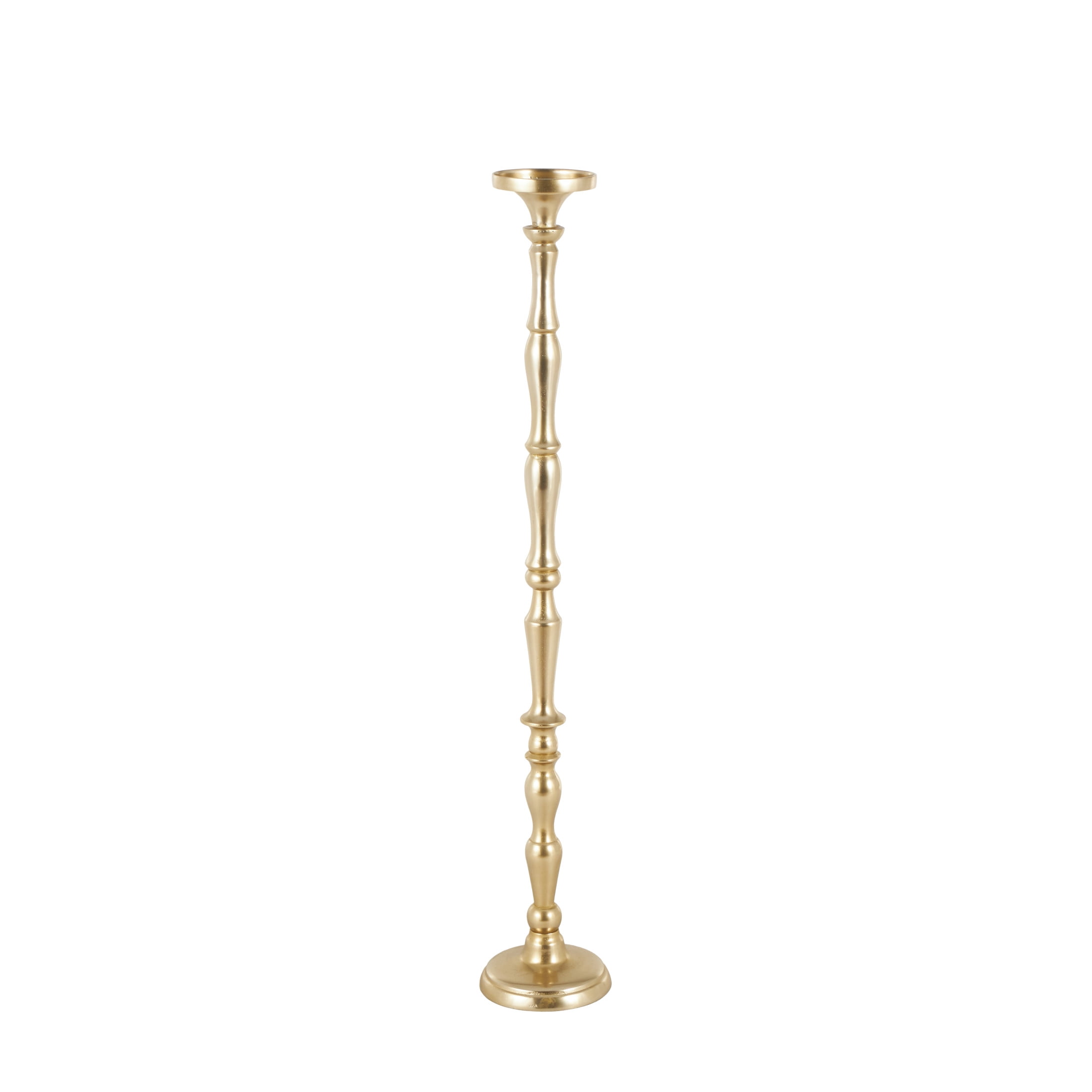 DecMode Brass Aluminum Metal Floor Candle Holder