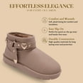 thumbnail image 4 of bebe Women's Winter Boots – Warm Faux Fur Lined Slip-On Booties, Cozy Platform Winter Shoes with Charms, 4 of 10
