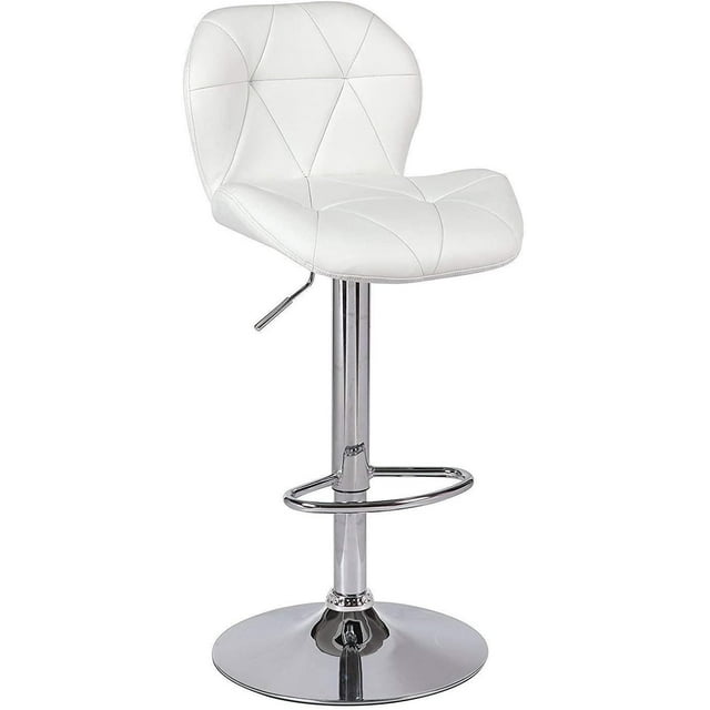 Nicer Furniture Tripatch Modern PU Height Adjustable Dining Bar Stool in White