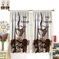 thumbnail image 4 of Coffee Kitchen Curtains, Retro Rustic Coffee Theme Latte Cappuccino Cafe Beans Farmhouse Country Brown WindowTreatment for Bedroom Living Room Cafe Drapes, 42x63 Inch, 4 of 6