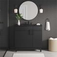 thumbnail image 2 of Modway Miles 36" Wood Bathroom Vanity with Tapered Legs in Black, 2 of 11