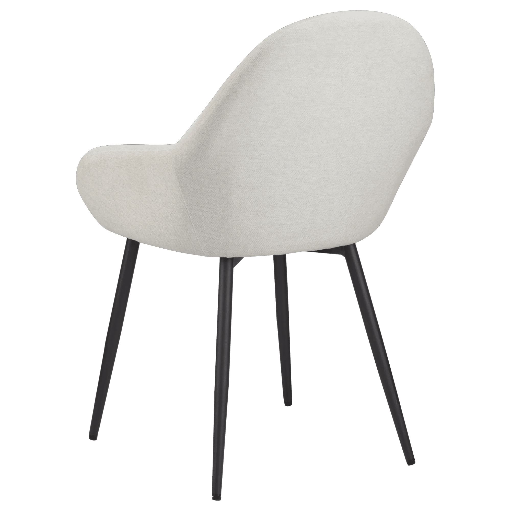 Bouclair Cream Fabric Dining Chair Kitchen Armchair Side Chair with Tapered Metal Legs
