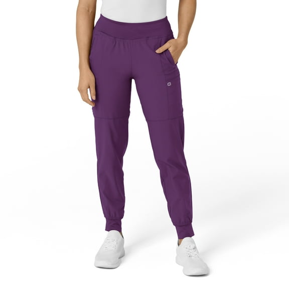 Wink W123 Women's Comfort Waist Cargo Jogger Scrub Pant Tall, Eggplant, S Womens
