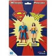 NJ Croce DC Comics Superman & Wonder Woman Action Figure 3" Bendable Pair