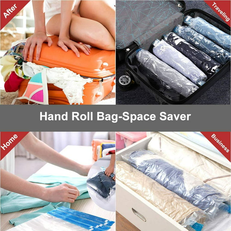 Compression Bags - Travel Accessories - 10 Pack Space Saver Bags - No Vacuum  or Pump Needed - Vacuum Storage Bags for Travel Essentials - Home  Packing-Organizers (Blue) 