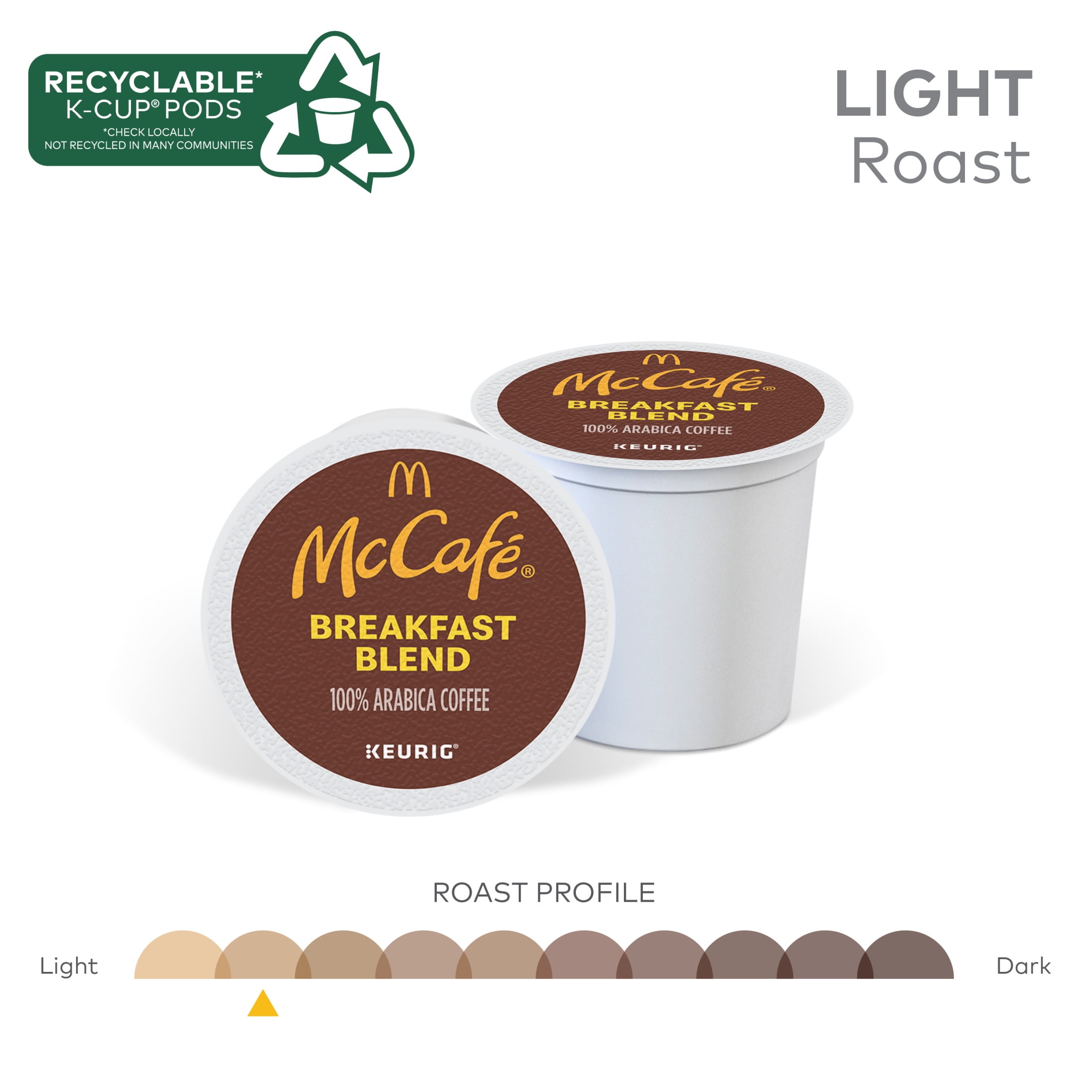 McCafe, Breakfast Blend Light Roast K-Cup Coffee Pods, 24 Count
