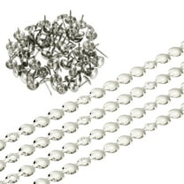4Pack 4 Meters Glossy Upholstery Tacks Strips, Decorative Nail Trims with Nails for DIY Furniture (Silver)