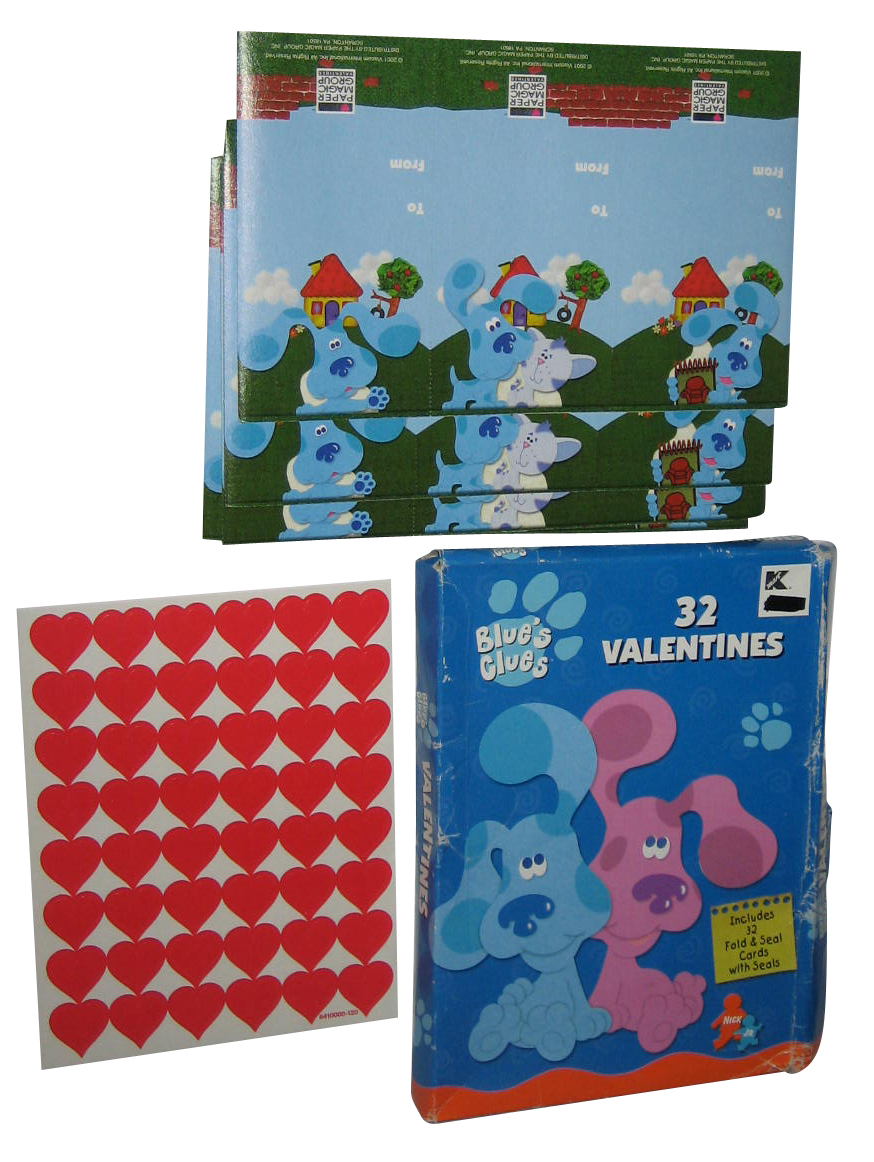 Card valentine exchange transparency received friends heart they also beautiful Nickelodeon Nick Jr. Blue's Clues (2001) Valentines Pack - (32 Fold