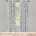 thumbnail image 3 of Ambesonne Ocean Curtains, Sketchy Seafood Pattern, Pair of 28"x84", Black and White, 3 of 5