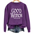 thumbnail image 4 of Certgust Mock Neck Sweatshirt Women Under $10 Womens Good Witch Most Of The Time Lettered Halloween Print Pullover Neck Sweatshirt, 4 of 4