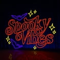 thumbnail image 4 of Handmadetneonsign Spooky Vibes Neon Sign, Bat Halloween Quote Wall Art Decor, Home Bar Pub Wall Decor, 4 of 5