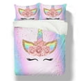 thumbnail image 3 of Milsleep Urban Hipster 3 Piece Pink 3D Unicorn Print Duvet Bedding Set, King, 3 of 5