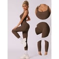 thumbnail image 3 of DARING DIVA U Neck Tummy Control Workout Sleeveless Bodysuit L Brown, 3 of 6