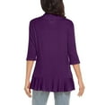 thumbnail image 4 of Summer Cardigan Sweater for Women 3/4 Sleeve Lightweight Open Front Casual Ruffle Hem Cardigan Tops with Pockets, 4 of 5