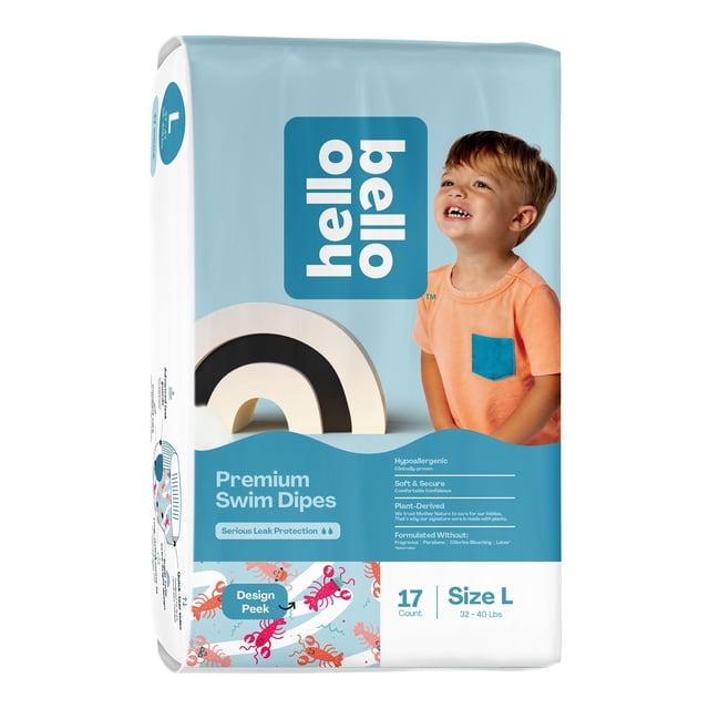 Pañales de natación Hello Bello Premium, talla L (14-18 kg), 17 unidades