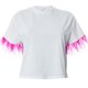 thumbnail image 4 of Txlixc Blusa de manga corta con dobladillo de avestruz Txlixc moda, 4 of 5