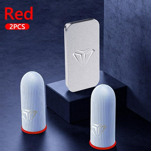 2 guantes impermeables para dedos para juegos de teléfonos móviles (rojo)