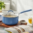 thumbnail image 3 of The Pioneer Woman Ceramic Nonstick Aluminum 3-Quart Sauce Pan, Blue, 3 of 9
