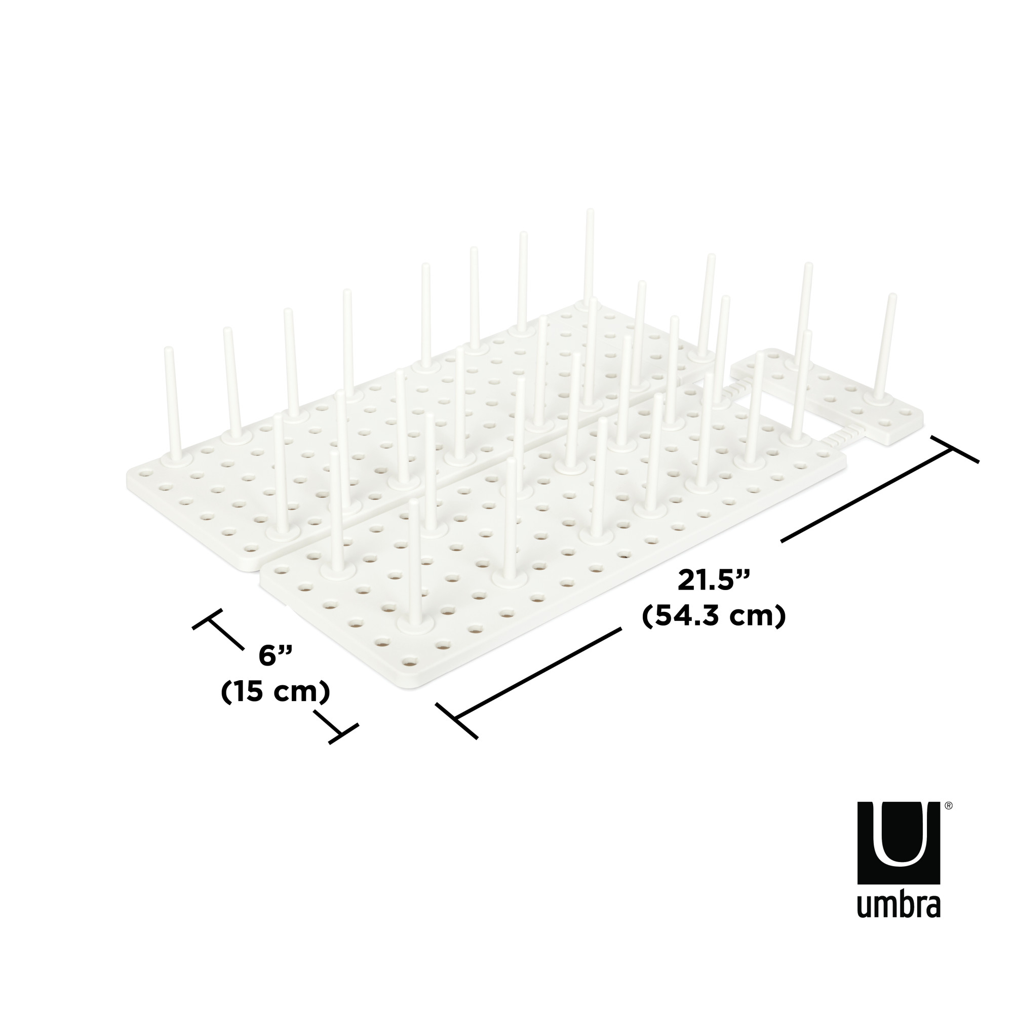 Umbra Peggy Kitchen Organizer Tray with Adjustable Pegs, White photo 2