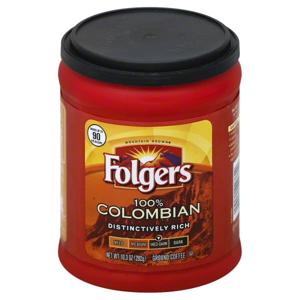 Folgers Colombian Ground Coffee, Medium Roast, 10.3Ounce