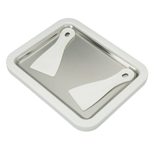 Rolled Ice Cream Machine Rolled Ice Cream Maker Mini Rolled Ice Cream Yogurt Maker Machine Stainless Steel Cold Plate With Scraper 26x21x3.2cm