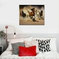 thumbnail image 4 of Shiartex  Gallery Wrapped Running Horse Modern African Landscape Wild Animal Canvas Art Print Painting Wall Picture for Living Room Decor (Framed 20x16 in/16x12 in), 4 of 4