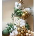 thumbnail image 4 of Green White Gold Balloon Arch Kit, 146Pcs Avocado Green Metallic Chrome Gold Confetti and White Latex Balloons for Wedding Birthday Baby Shower Decoration, 4 of 7